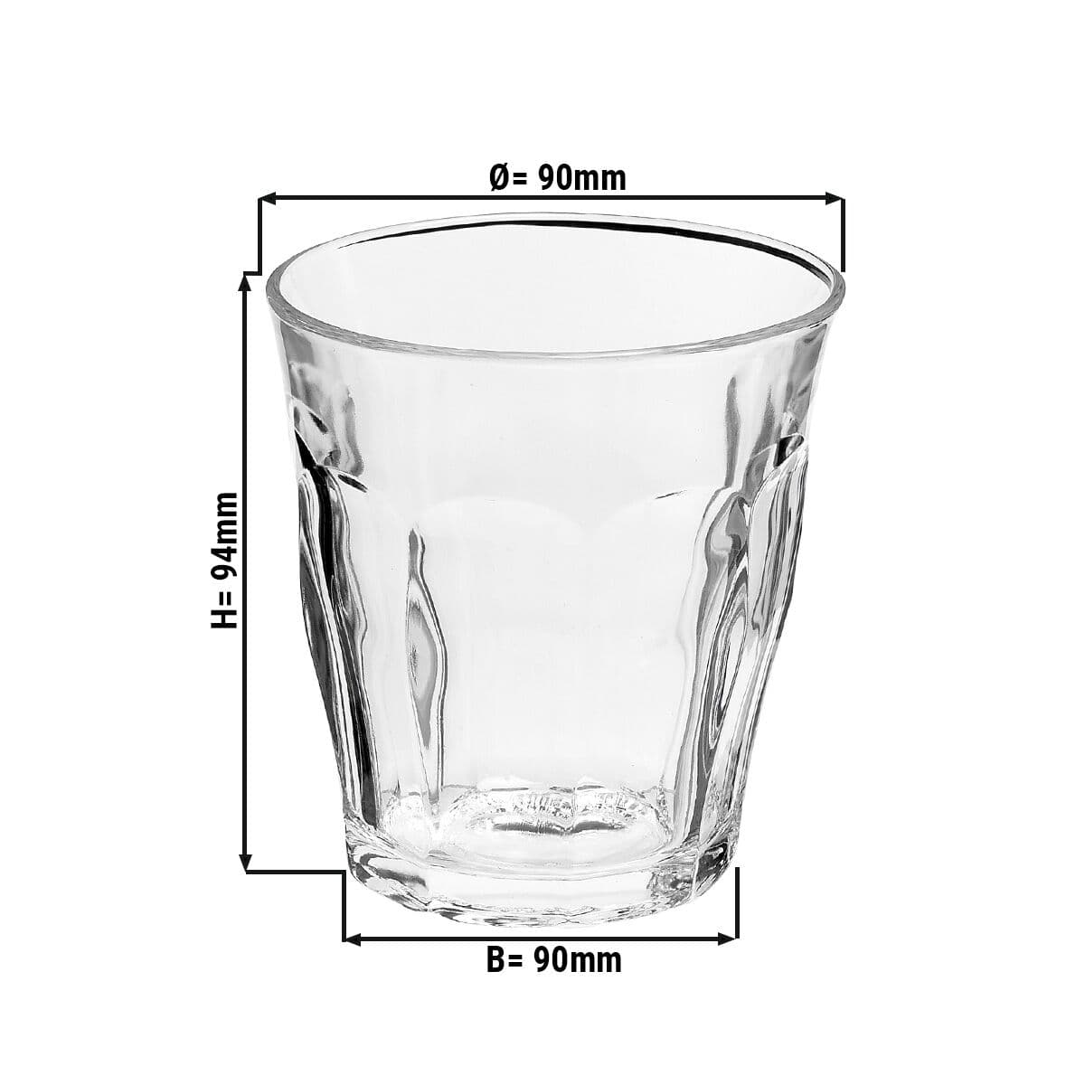 (6 Stück) Duralex Allzweck Trinkglas - PICARDIE - 310 ml - Transparent