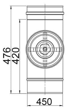 Reinigungsglattrohr rund - in Edelstahl  - Ø 450 mm