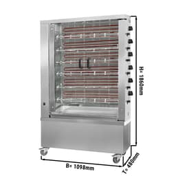 Elektro Hähnchengrill - 28,8kW - mit 6 Spießen für bis zu 36 Hähnchen