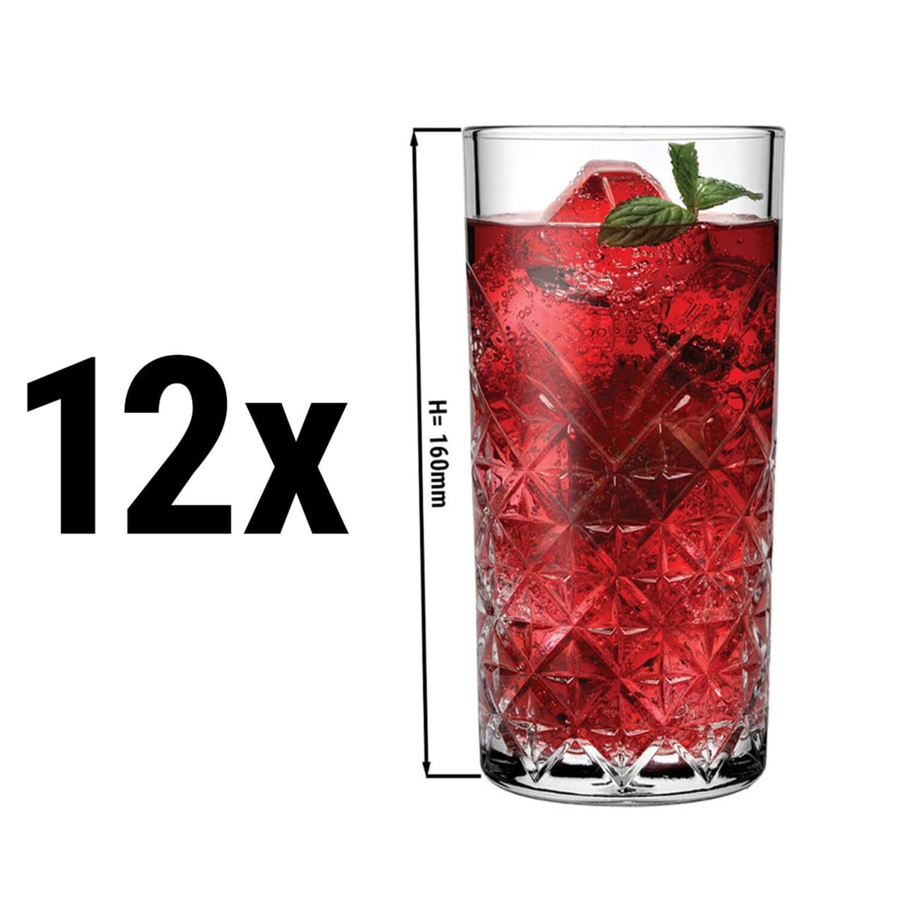 (12 Stück) Longdrinkglas - TIMELESS - 450 ml