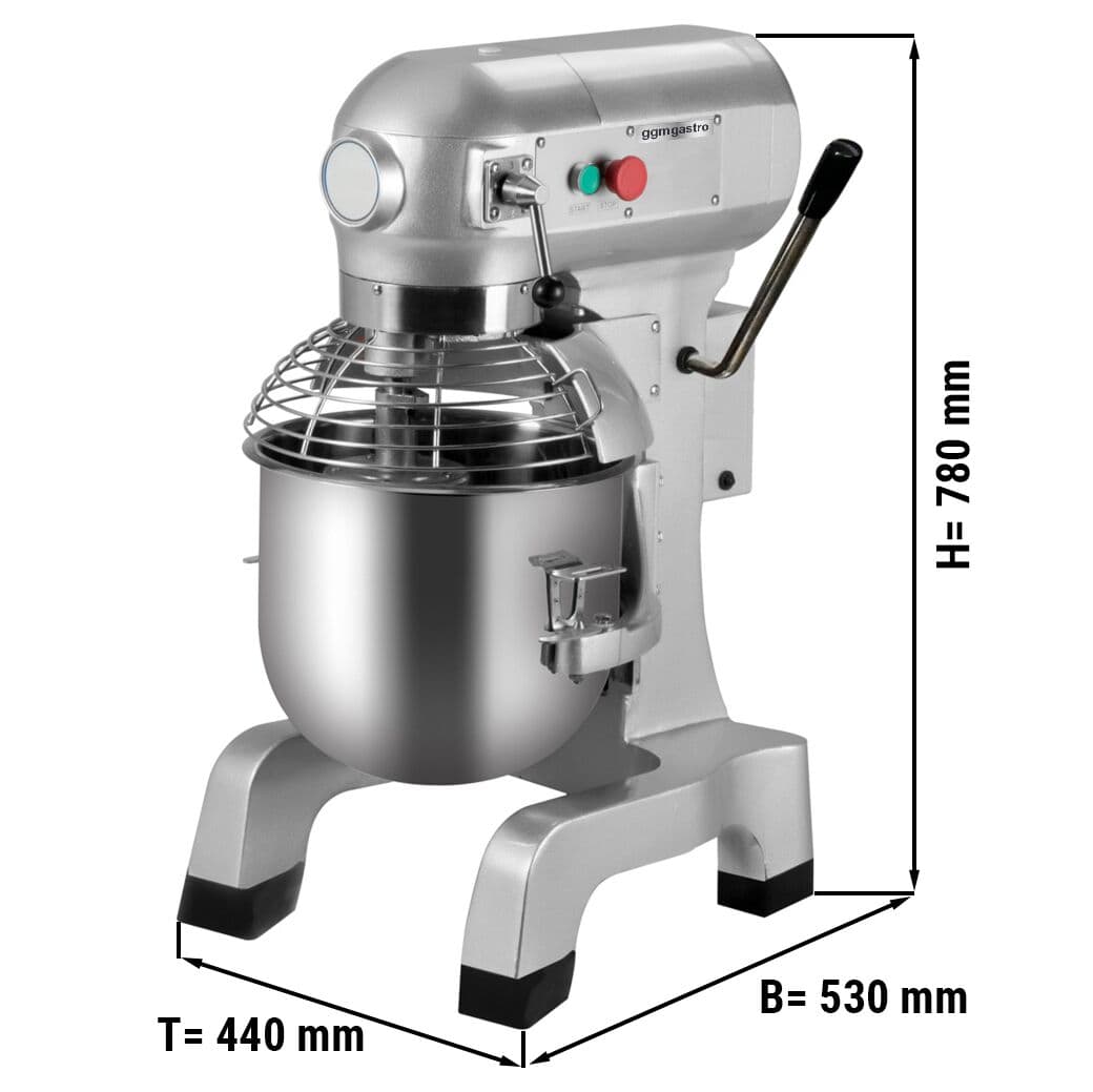 Planetenrührmaschine - 20 Liter - 1,1 kW - inkl. 3 Rühraufsätze