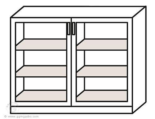 Barkühlschrank - 900mm - 200 Liter - mit 2 Glasflügeltüren - Schwarz