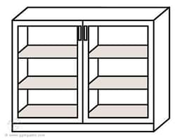 Barkühlschrank - 900mm - 200 Liter - mit 2 Glasflügeltüren - Schwarz