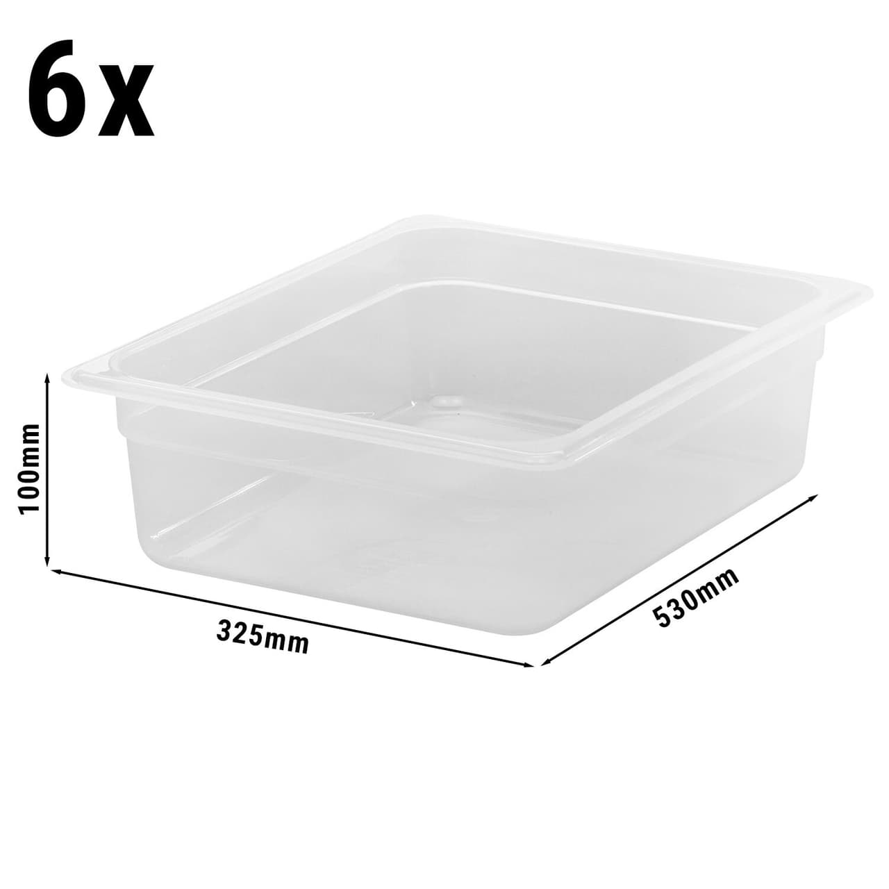 (6 Stück) CAMBRO | CAMWEAR® -  Polypropylen GN 1/2 Behälter - milchig - Tiefe: 100mm