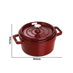 STAUB | LA COCOTTE - Cocotte - Ø 220mm - Gusseisen - Grenadine-Rot