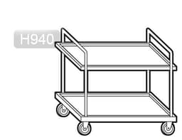 Servierwagen - 1000x500mm - mit 2 Abstellflächen