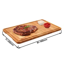 (6 Stück) Steakplatte - Eiche - 400x250mm