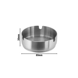 (6 Stück) Aschenbecher - Ø 80mm - Edelstahl