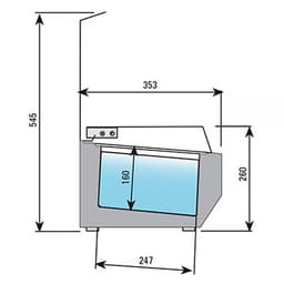 Kühlaufsatzvitrine Premium PLUS - 1976x413mm - 8x GN 1/3