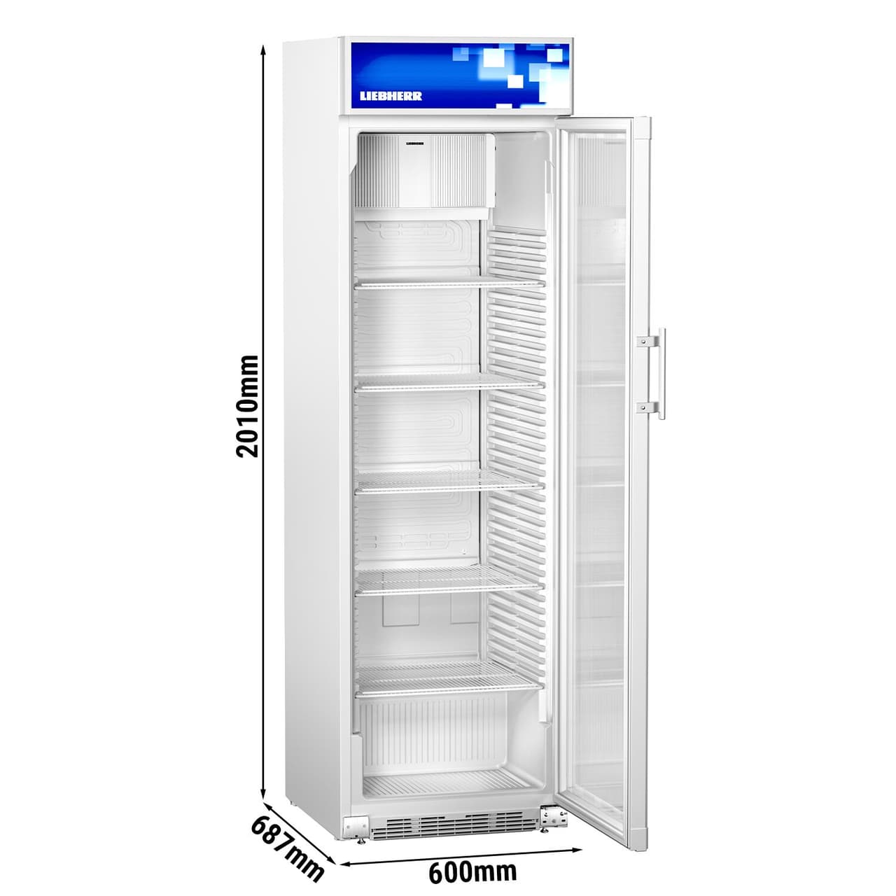 LIEBHERR | Getränkekühlschrank COMFORT - 385 Liter - mit 1 Glastür, Werbedisplay & LED-Leiste - Weiß