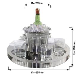 Bar-Set mit Flaschenkühler & 2 Snackschalen - Chrom