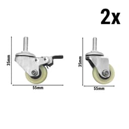 Rollensatz für Saladetten SAJ47, SAG47 & SAG97  (2x mit Bremsen & 2x ohne Bremsen)