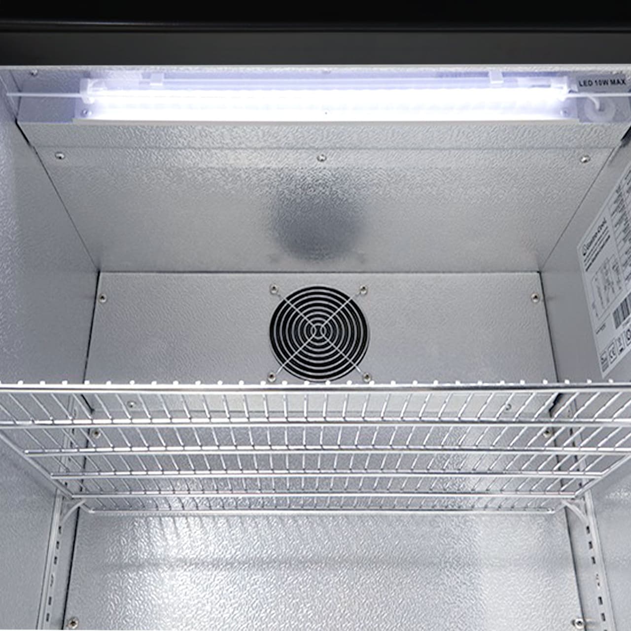 GASTRO-COOL | Barkühlschrank - 600mm - 128 Liter - mit 1 Glasflügeltür - Schwarz