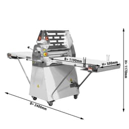 Bäckerei-Teigausrollmaschine - Standgerät - 750 Watt - 2400 mm Förderband