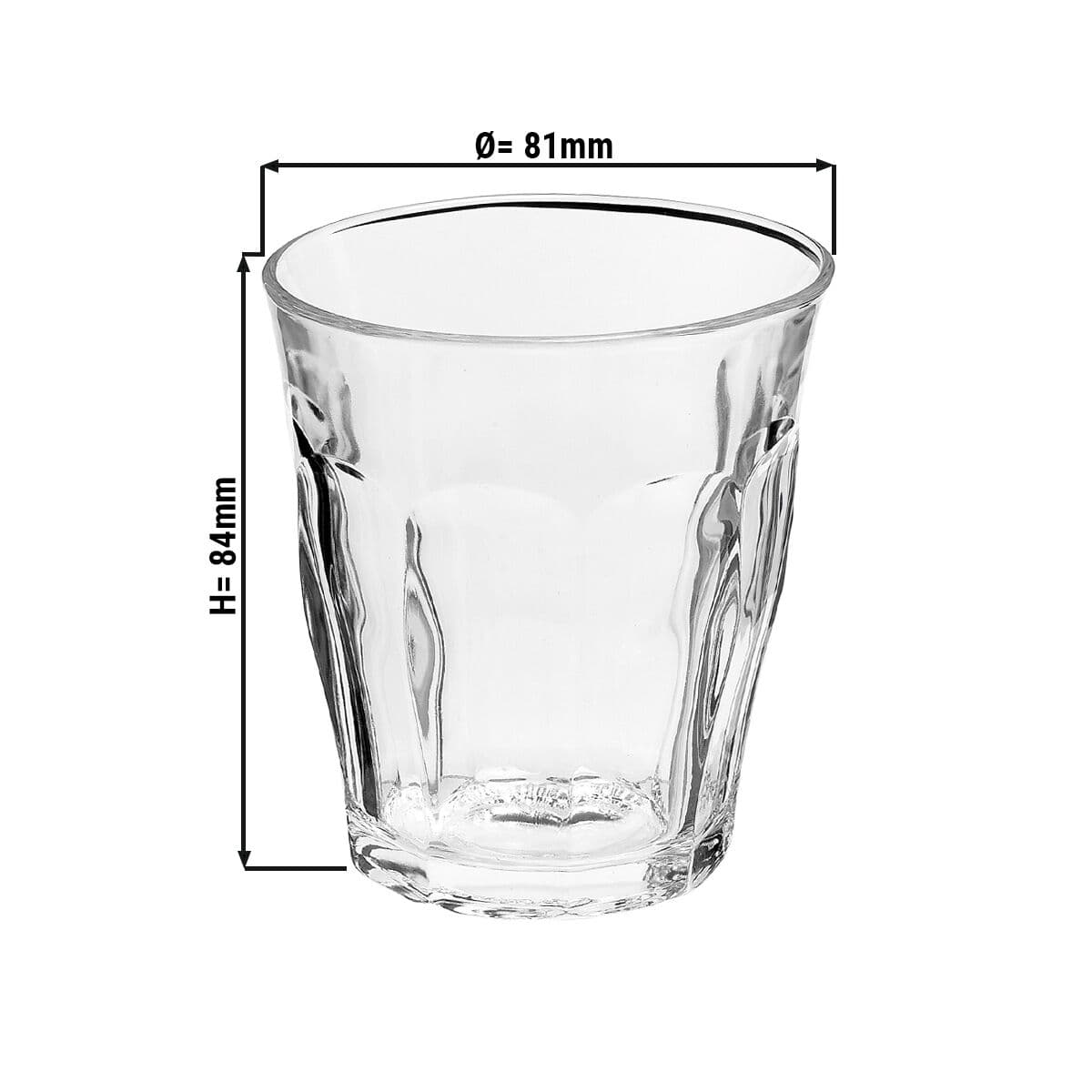 (12 Stück) Duralex Allzweck Trinkglas - PICARDIE - 220 ml - Transparent