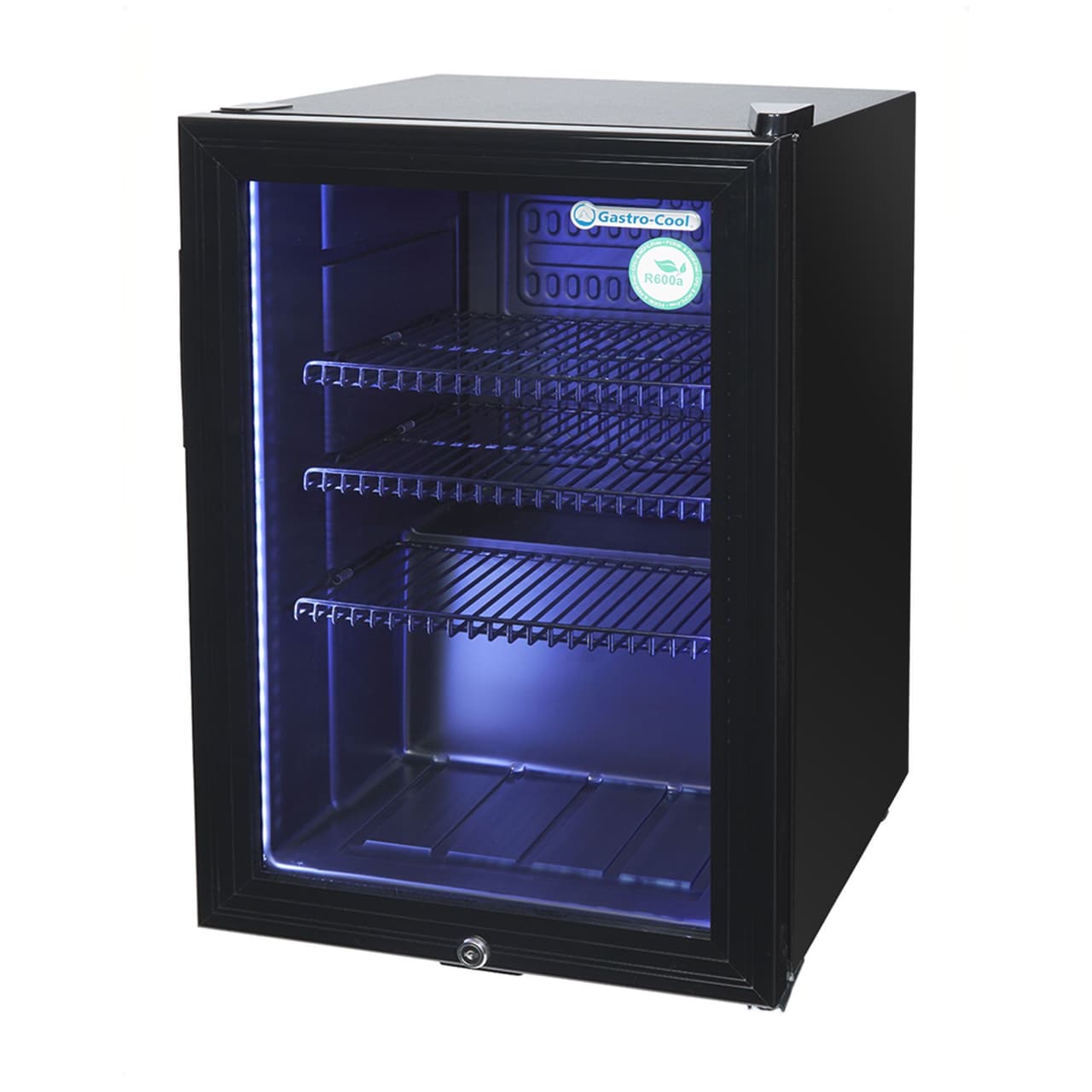 GASTRO-COOL | Minibar-Kühlschrank - 430mm - 62 Liter - mit 1 Glastür - Schwarz