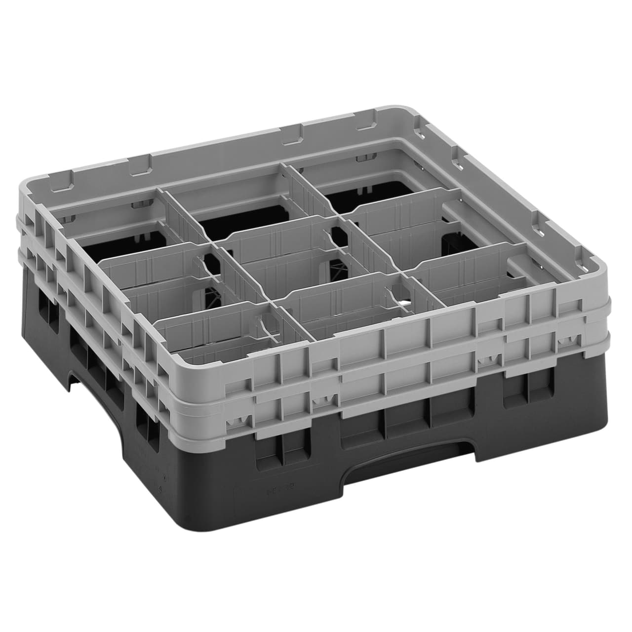 CAMBRO | CAMRACK® - Gläserspülkorb 1/1 - 9 Fächer - mit 2 Extender - 500x500mm - Schwarz