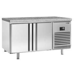 Bäckereitiefkühltisch Premium PLUS - 1618x800mm - mit 2 Türen & Granitarbeitsplatte