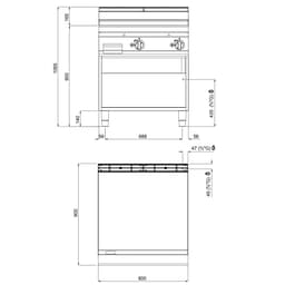 Gas Bratplatte - 20 kW - Glatt