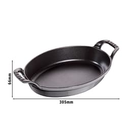 STAUB | SPECIALITIES - Ofenform - oval - 240mm - Gusseisen - Graphit-Grau