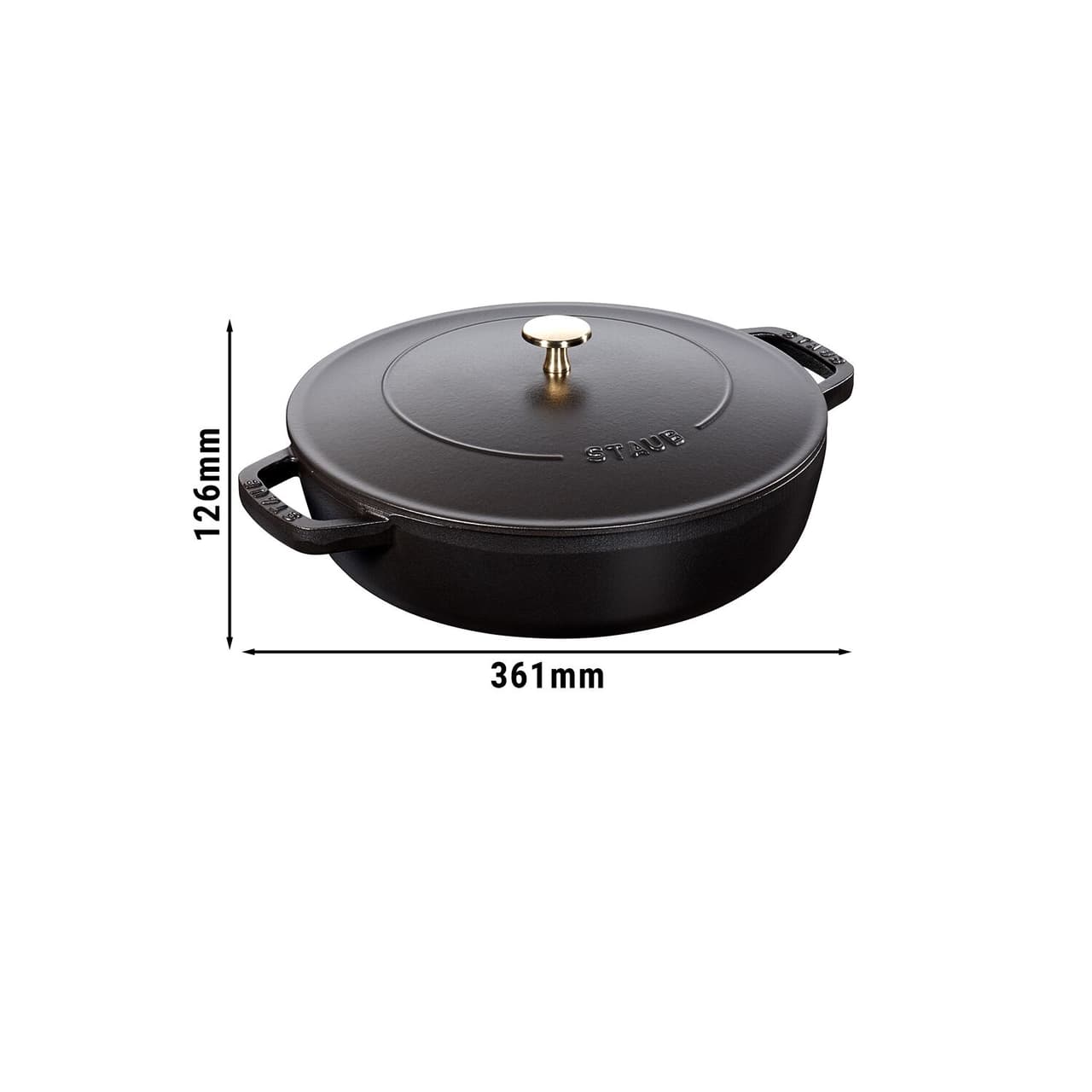 STAUB | BRAISERS - Bräter mit Chistera Drop-Structure - 280mm - Gusseisen - Schwarz