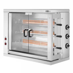 Elektro Hähnchengrill - 9,9kW - mit 3 Spießen für bis zu 18 Hähnchen