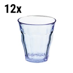 (12 Stück) Duralex Allzweck Trinkglas - PICARDIE - 220 ml - Blau-Transparent