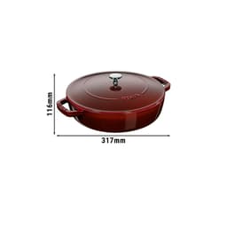 STAUB | BRAISERS - Bräter mit Chistera Drop-Structure - 240mm - Gusseisen - Grenadine-Rot