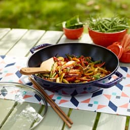 STAUB | SPECIALITIES - Wok mit Glasdeckel - Ø 300mm - Gusseisen - Dunkelblau