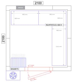 Regalset Aluminium (Eloxiert) - L-Form rechts - Bautiefe: 460mm