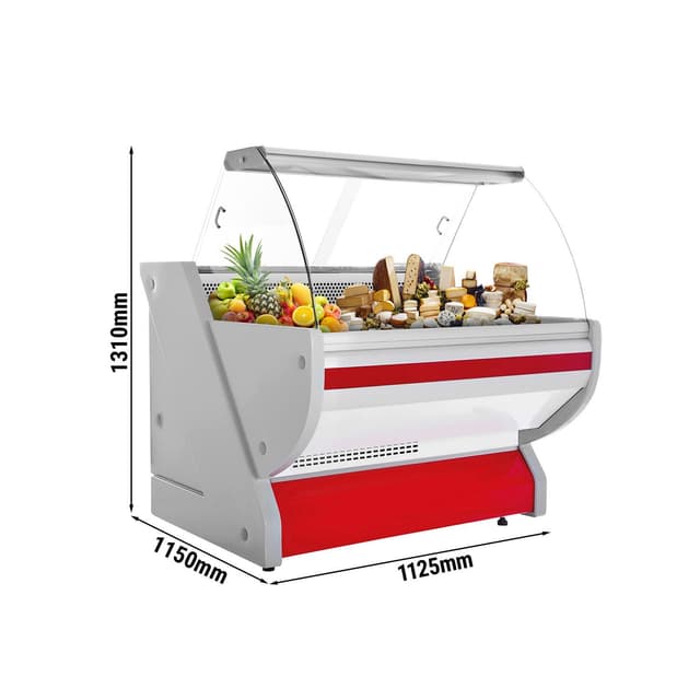 Kühltheke - 1100mm - mit Beleuchtung - Frondblende Rot