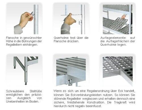 Aluminium Grundregal - 889 x 1800 mm