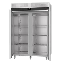 Tiefkühlschrank Edelstahl PREMIUM - GN 2/1 - 1400 Liter - mit 2 Türen & Rollen - Für UK