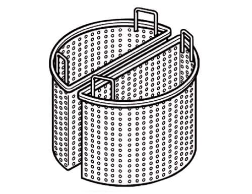 2x 1/2 Korb für Kochkessel mit 100 Liter