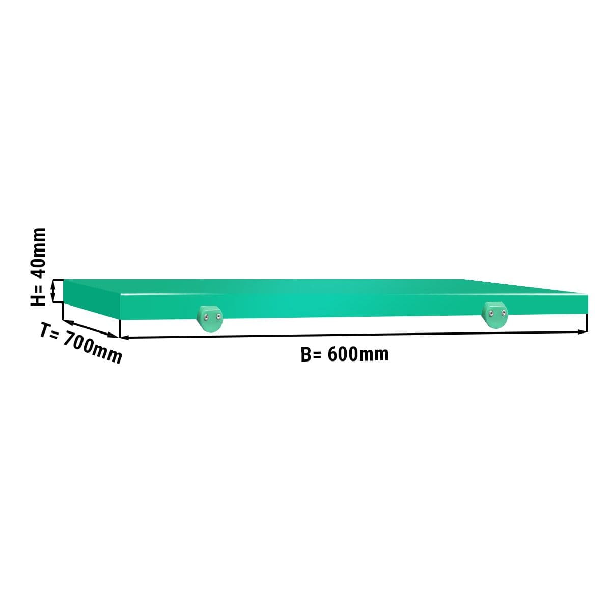 Schneideplatte für Arbeitstisch - 600x700mm - Grün