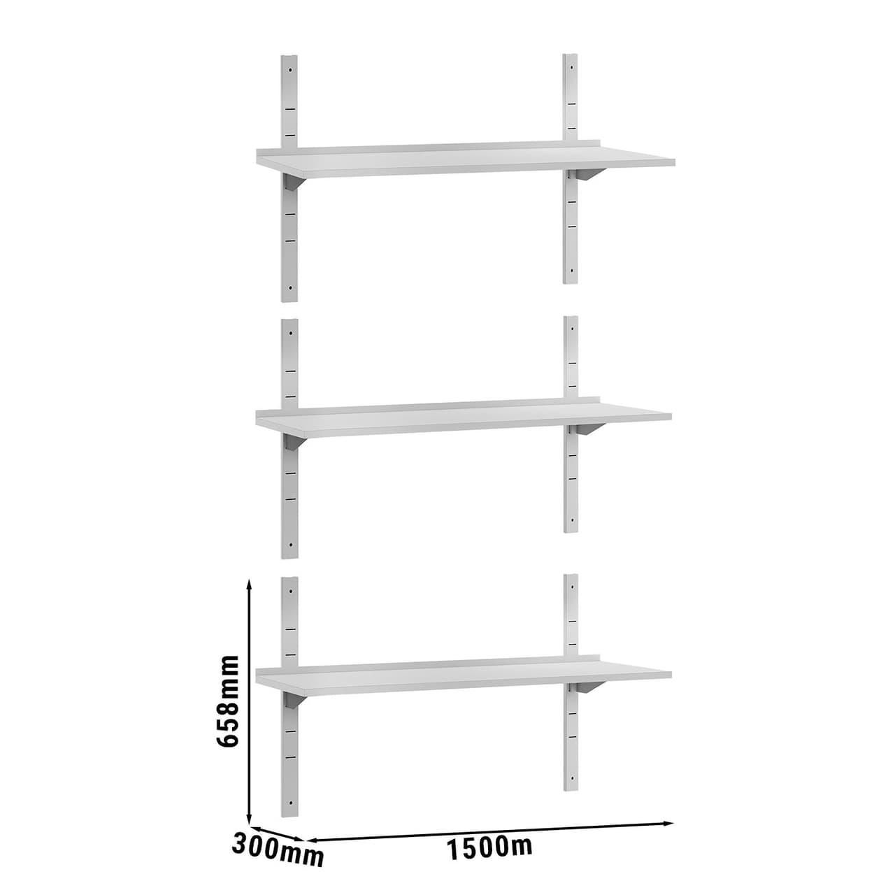 Wandborde ECO - 1500x300mm - mit 3 Etagen