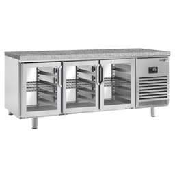 Bäckereikühltisch Premium PLUS - 2185x800mm - mit Durchreiche & Granitarbeitsplatte