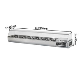 Kühlaufsatzvitrine Premium PLUS - 2300x413mm - 10x GN 1/3