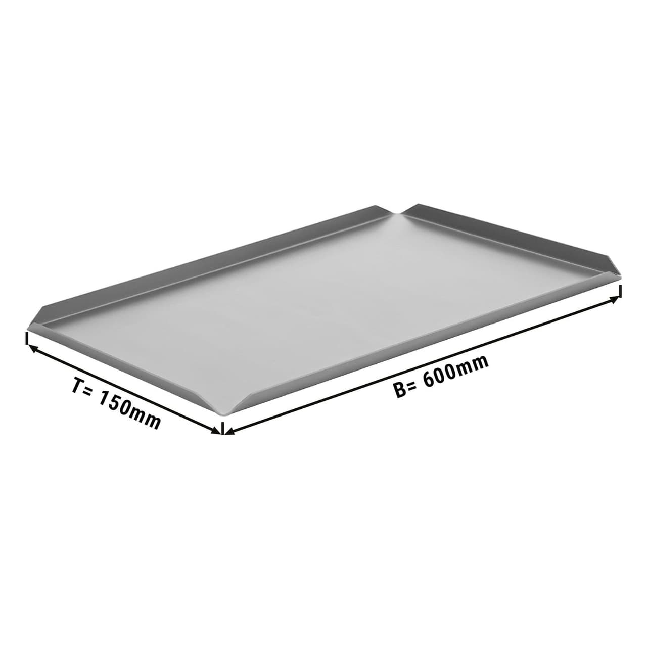 (5 Stück) Konditorei- & Präsentationsplatte aus Aluminium - 600x150x10mm - Silber