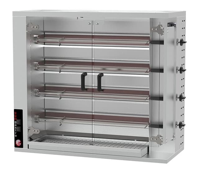 Gas Hähnchengrill - 18,8kW - mit 4 Spießen für bis zu 20 Hähnchen