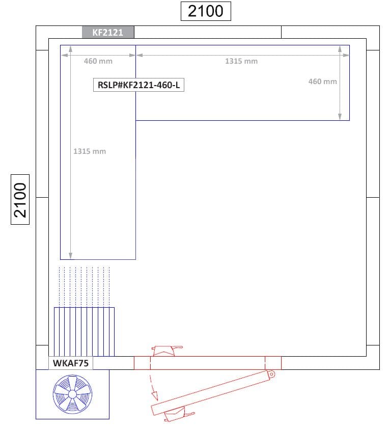 Regalset Aluminium - L-Form - Bautiefe: 460mm