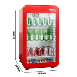 Minibar-Kühlschrank - 500mm - 120 Liter - mit 1 Glastür & LED-Beleuchtung