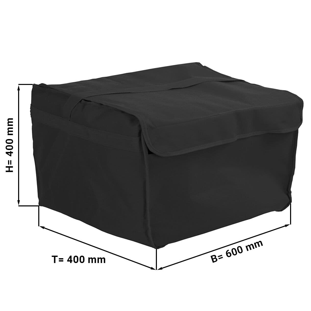 Pizzabag / Isoliertasche - für 8 Familienpizzen - 60x40cm - Schwarz