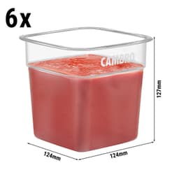 (6 Stück) CAMBRO | CAMSQUARES® -  FreshPro Behälter - 0,9 Liter - Transparent