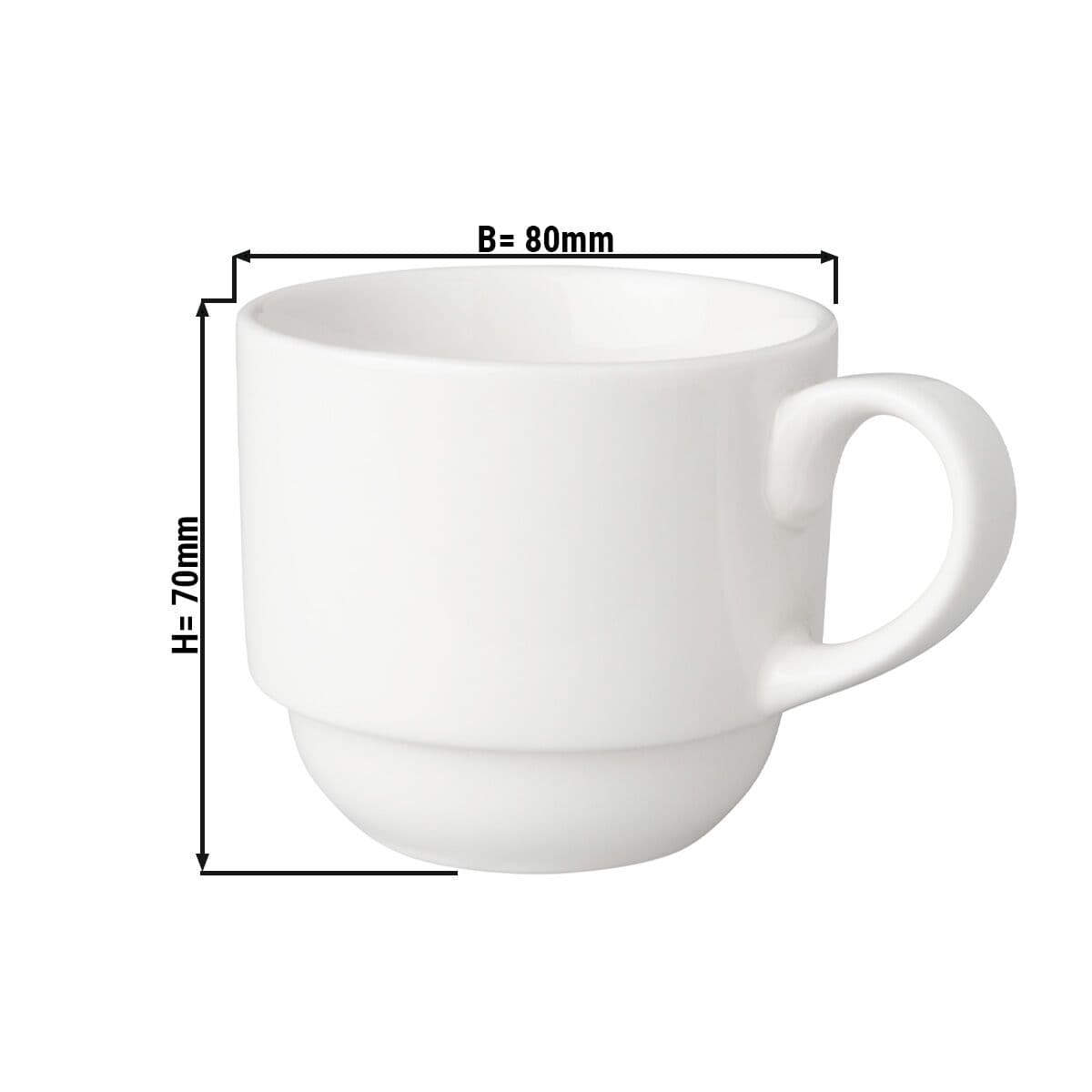 (6 Stück) BUDGETLINE - Kaffeetasse Mammoet - 20 cl - Weiß