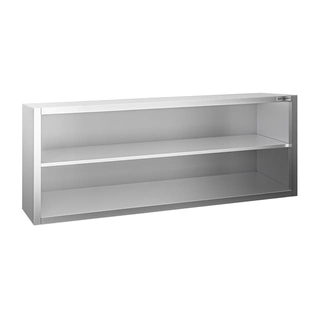 Edelstahl Wandhängeschrank PREMIUM - 1800x400mm - ohne Schiebetür - 650mm hoch