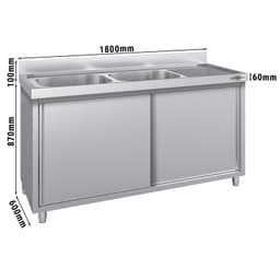 Spülschrank ECO - 1800x600mm - mit 2 Becken links