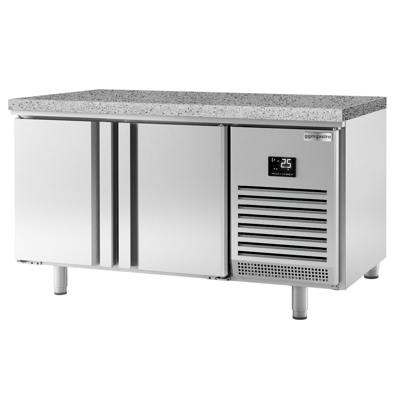 Bäckereikühltisch Premium PLUS - 1618x800mm - mit 2 Türen & Granitarbeitsplatte