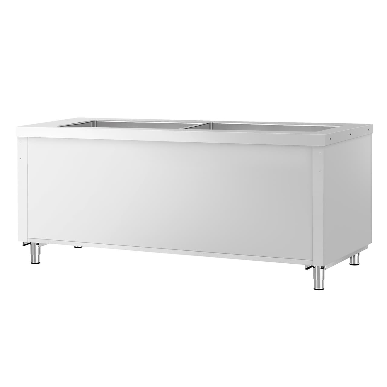 Buffettheke KOPENHAGEN - 2310mm - mit Bainmarie - für 6x GN 1/1 - Edelstahl