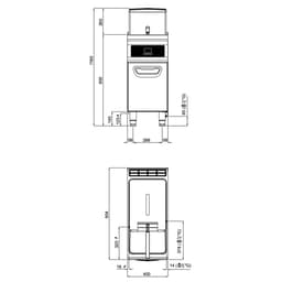 Gas Fritteuse - 20 Liter - 17,5 kW - mit Ölfilterung